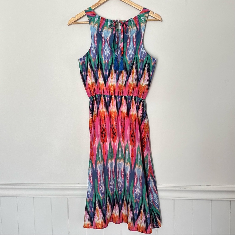 Athleta Martinique Ikat Colorful Midi Dress Size XXS 2XS/XS *K3 - Picture 10 of 15